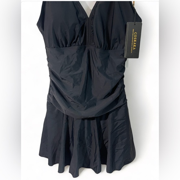 COSKAKA Women's Body One Piece Swim Dress Negro Size Small NWT - Picture 4 of 8